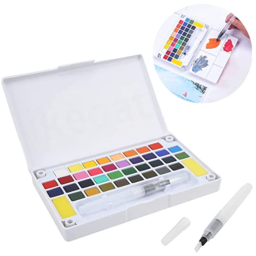 ikeoat Watercolor Paint Set 36 Colors in Gift Box with Bonus Watercolor Paper Pad and Water Brushes Perfect for Kids Adults Beginners Artists Painting Sketching and Illustrating