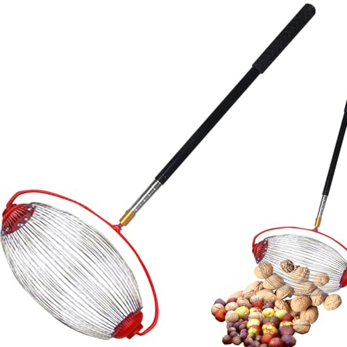 Wezalget Recolector de nueces | Rodillo recogedor de nueces portátil de jardín recogedor de bellotas Rodillo para castañas con Barra telescópica | para Recoger castañas, azufaifas, nueces, avellanas
