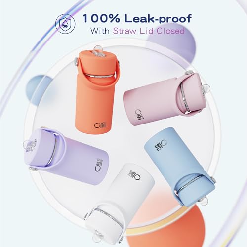 OISIZ Kids Botella de Agua con Tapa de Pajilla 14oz, Botella de Acero Inoxidable 316 Aislada al Vacío para Niños, a Prueba de Fugas, Libre de BPA, Mantiene Frío por 24 Horas miniatura 5