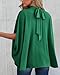 BTFBM Womens Summer Tops 2025 Fall Mock Neck Batwing Sleeve Shirts Loose High Low Hem Oversized Dressy Casual Blouses(Green, Small)