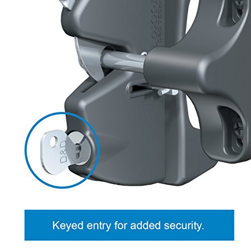 National Hardware N346-201 4-9/16 Inch Lokklatch Automatic Keyed Gate Lock Latch In Black thumb #11