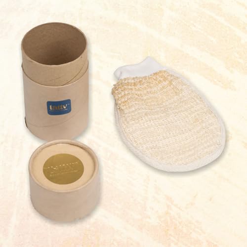 Image of Ramie Fiber Bath Mitt (Bath Glove) | Beige Natural Handheld Body Scrubber | Easy-to-Use Daily Bath Accessory for Gentle Cleansing | Eco-Friendly & Comfortable Design - Pack of 1