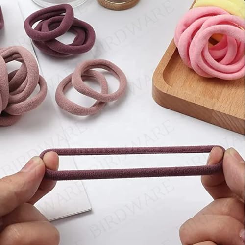 Image of BIRDWARE Black Hair Ties for Women Girls, Seamless Thick Black Hair Band, Multi color Elastic Hair Ties No Damage Ponytail Holder (30PC Black, Red, White)