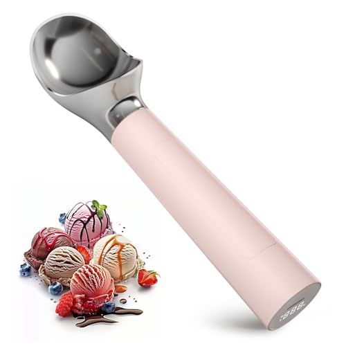 Heated Ice Cream Scoop, Rechargeable Electric Scooper for Hard IceCream, Self Warming Spoon Max to 158℉, Rust-Proof, anti freeze handle, Easy to Clean