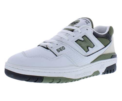 Image of New Balance Men's 550 Sneakers, White/Olive-multi-colored, 9 Women/7.5 Men