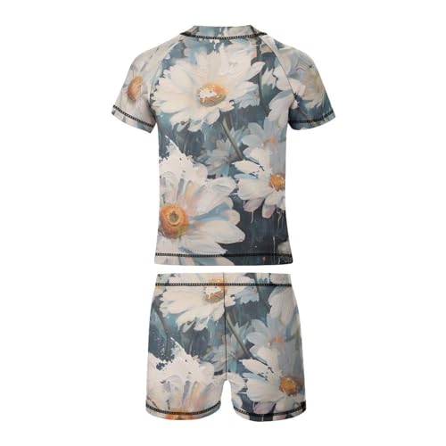 White DaisiesChildren's Casual Swimsuit Set - Simple and Versatile10-12Y（150cm）3
