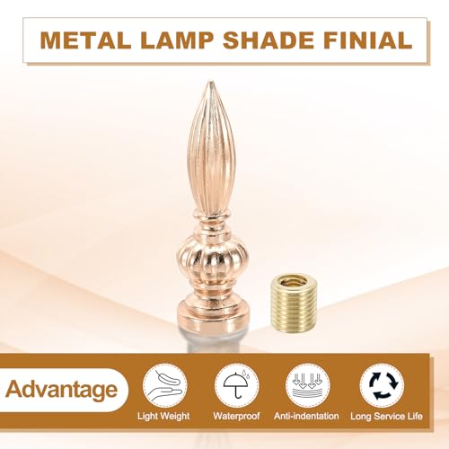 Image of PATIKIL 25x80mm Lamp Shade Finial, 2 Pcs Lamp Finials Caps Knob M10x1mm Threaded Alloy Solid Lamp Finial Decoration for Lamp Shade Table Floor Lamps, Gold Bronze