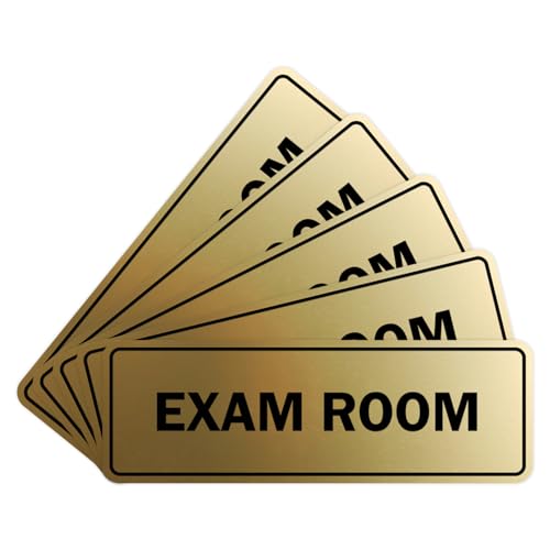 Signs ByLITA Standard Exam Room Sign (Brushed Gold) - Small 5 Pack