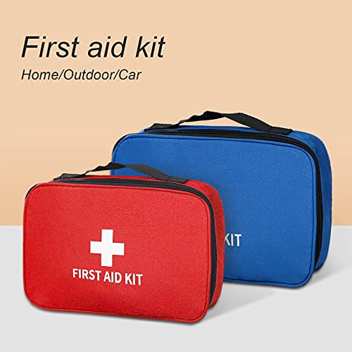 Image of Portable First Aid Bag Medical Carrying Handbag with Compartment Empty Zipper Emergency Pouch for Home Travel Camp Hiking Small Medicine Packet Organizer Kit with Handle Survival Storage Case 1 Pack