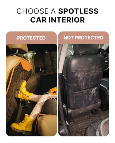 Image of Owleys Set Seat Back Organizer & Car Seat Protector Hexy Waterproof & Non-Slip Protector for Child Car Cushion for Leather and Fabric Seats (Hexy Set 2)