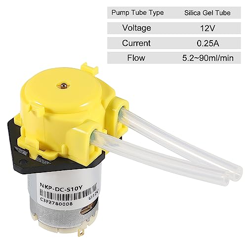 Image of 2Pcs DC 12V Peristaltic Pump DIY Small Liquid Dosing Pump for Aquarium Lab Analytical - Yellow