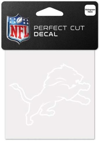 NFL Detroit Lions 4x4 Perfect Cut White Decal, One Size, Team Color