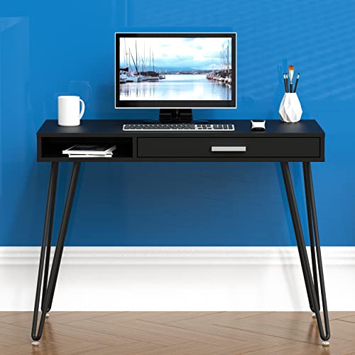 SHW Home Office Computer Hairpin Leg Desk with Drawer, Black by SHW - Used condition - Image 6