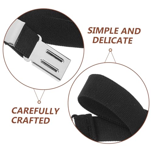 BESTYASH 2pcs Elastic Waist Belts with Magnetic Buckle Adjustable Stretch Waistband for Boys and Lightweight Non Slip Replacement Straps in Black2