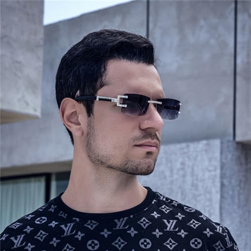 Vintage Rimless Diamond Sunglasses Women Crystal Rhinestone Sun Glasses for Female2