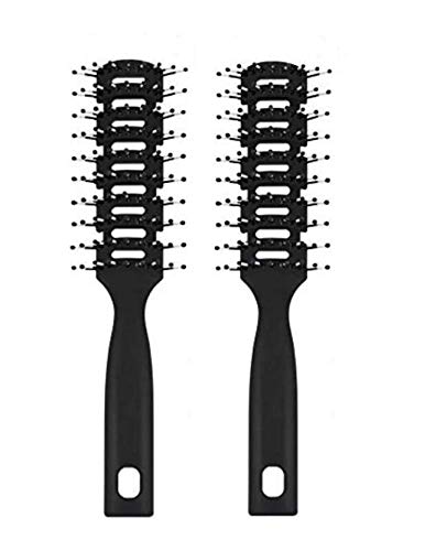 Vent Hair Brush 2Packs,Vented Hairbrush for Men and Women, Professional Hair Brush With Ball Tipped Bristles for Wet Short Curly Straight Hair Blow Drying Quickly Great Styling Brush (A)