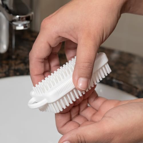 haug bürsten - Nagelbürste doppelseitig mit Köcher - Farbe: Weiß - Maße: 11,5 x 5,8 x 3,5 cm - Made in Germany