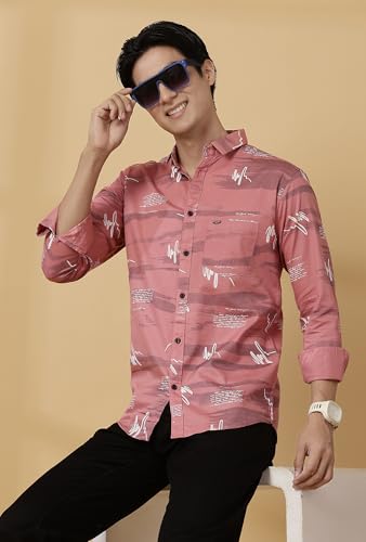 Image of Majestic Man Men's Cotton Slim Fit Printed Casual Shirt