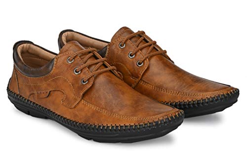 Image of MACTREE Men Flexible-Stitched Sole Premium Formal Shoes for Men D-K10 Tan-Brown 10