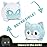 TeeTurtle - The Original Reversible Wolf Plushie - Celestial White + Blue - Cute Sensory Fidget Stuffed Animals That Show Your Mood