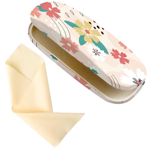 Image of Glasses Case Hard Shell,Portable Protective Eyeglasses Case, Eyeglass Holder Box with Cleaning Cloth,for Women Men