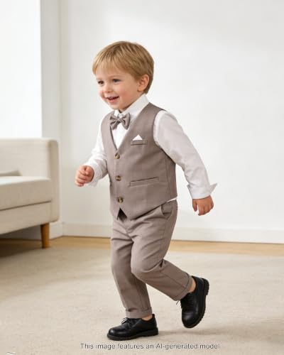 Image of SANGTREE Baby Boys Toddler Gentleman Kids Formal Outfits Long Sleeve Suit Clothing Set 3 Months - 9 Years