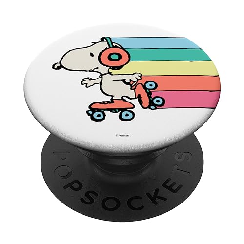 Peanuts Snoopy Roller Skating Rainbow PopSockets Adhesive PopGrip