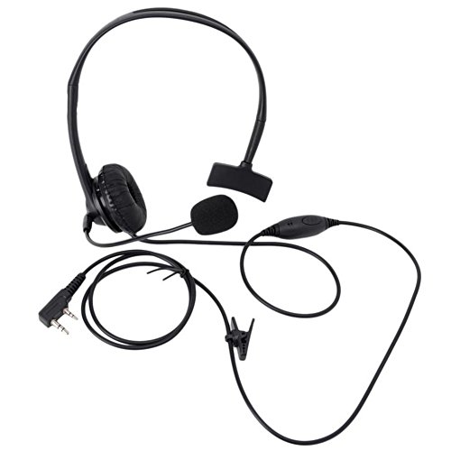 Kenmax 2 Pin Noise Cancelling Overhead Earpiece Headset With Boom Mic For Two Way Radio Kenwood Baofeng Wouxun Linton Puxing Weierwei Quansheng Hyt Tyt Radio (5 Packs) #TOP1