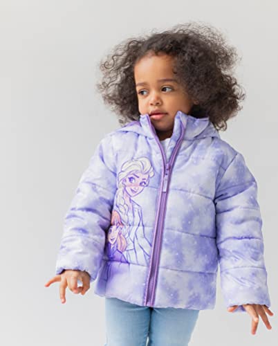 Disney Frozen Girls Zip Up Puffer Jacket Toddler to Little Kid Sizes (2T - 7-8)2