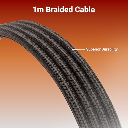 Image of Zebronics Type C - Type C Braided Cable, 60 Watts, Upto 480Mbps Data Sync, Fast Charging, 1 M, Compatible with iPhone 15 & 16 Series, iPad, MacBook, Samsung, Android (Wattz 60CC5, Black)