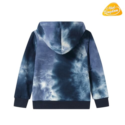 Image of Mud Kingdom Boy Zip Up Hoodie Sweatshirt with Hood Rainbow Patchwork