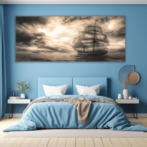 Tableau océan rétro haut de gamme 40x80cm pour intérieur chic