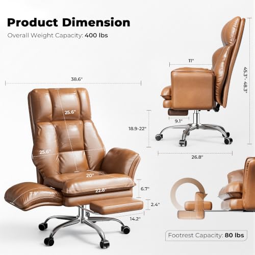 Image of Big and Tall Office Chair, Flip Armrests for Pets & Cross Legged Sitting