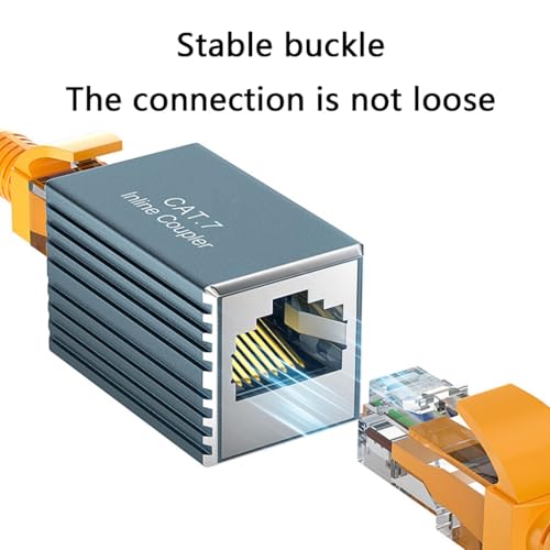 Image of RJ45 Shielded Coupler for Cat7 Ethernet Cable Connect Durability Metal Design