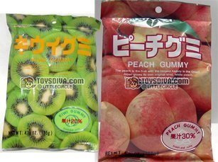 kasugai Kiwi y melocotón Gummy Candies 2paquetes (4.41ozPack)