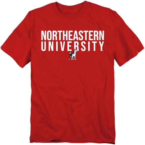 Northeastern University Official Stacked Unisex Adult T Shirt Stacked Medium