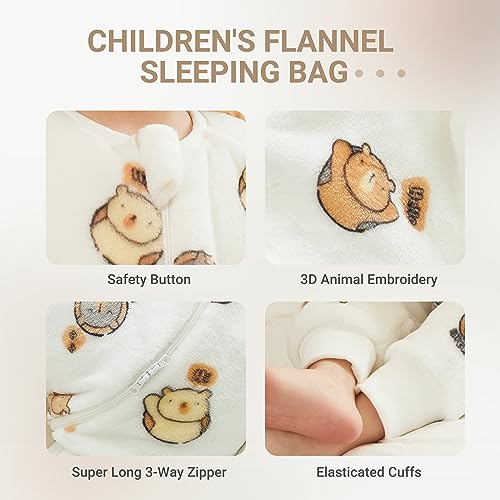 Image of MICHLEY Baby Sleeping Bag Sack with Legs Long Sleeve Wearable Pajamas | wearable blanket toddler baby, 9 Months-6T, Animal Designs, Flannel, Machine Wash