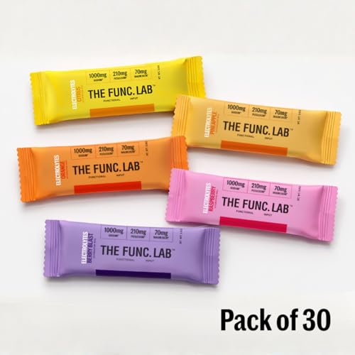 Image of The Func. Lab Daily Electrolytes - Assorted | 30 Sachets | Instant Hydration Powder with Sodium, Potassium, Magnesium | Sugar-Free, No Preservatives | Instant Energy, Performance & Recovery Drink