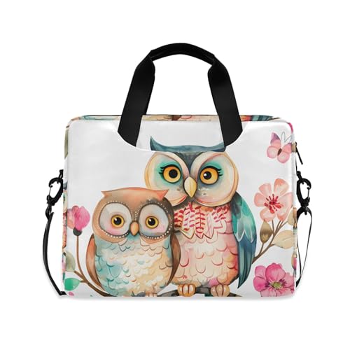 Funda maletín para laptop ALAZA búho flores 13-15.6 pulg miniatura 1