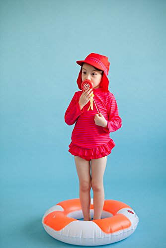 Image of VAENAIT BABY Girls Rash Guard Swimsuit UPF 50+ Long Sleeve Toddler Bathing Suit Ribbon Stawberry Floral Fruit for 2~8Years