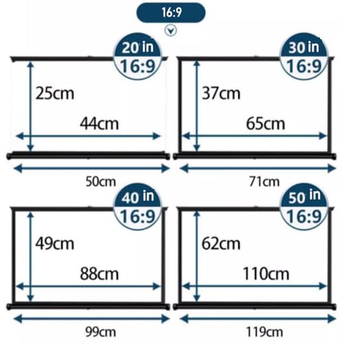 Pantalla portátil retráctil para proyector 20 pulgadas miniatura 7