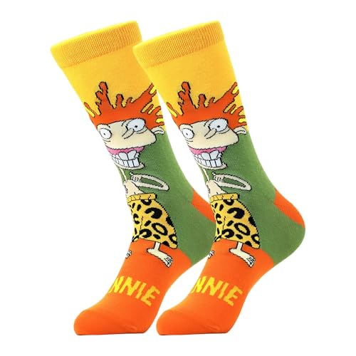 MAKINGTEC Unisex Cartoon Funny Character Socks Novelty Fun Crew Socks for Men 6 Packs