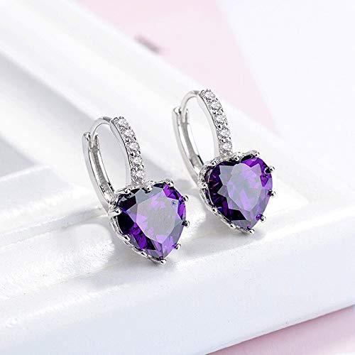 Créoles en argent 925 anti-allergie avec cœur cristal pour oreilles sensibles