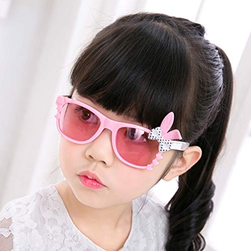 2pcs Easter Rabbit Ear Kids Sunglasses Bowknot Party Glasses Eyewear Accessories for Child(Rosy Frame and Pink Frame)4