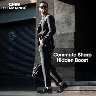 CHAMARIPA Elevator Shoes for Men | Invisible Height Increase Monk Strap Shoes | Built-in System Adds 2.76 Inches/7cm | Formal & Business Dress Shoes