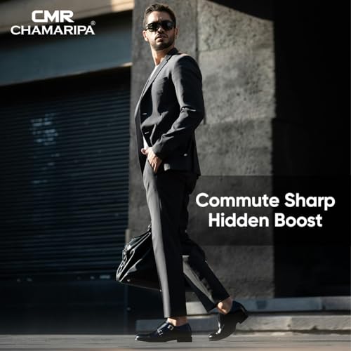 Image of CHAMARIPA Elevator Shoes for Men | Invisible Height Increase Monk Strap Shoes | Built-in System Adds 2.76 Inches /7cm | Formal & Business Dress Shoes