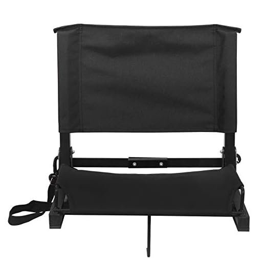 ZENY Folding Stadium Seat for Bleachers with Back Support and Cushion Delux Wide Bleacher Seat Chair with Portable Shoulder Straps