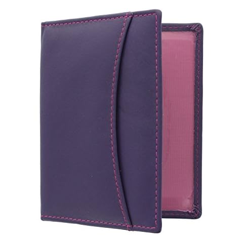 Mala Leather Odyssey Soft Leather Travel Pass/Oyster Card Holder 555_14 Purple Cover