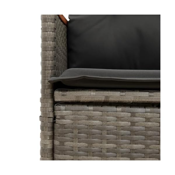 Garten Bistro-Set Polyrattan Akazie Grau 11-teilig