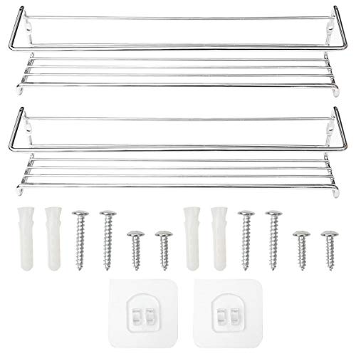 SOLUSTRE 2piezas Estante de Especias de Cocina Soporte para Condimentos de Acero Inoxidable Estante de Almacenamiento Multifunción para Cocina para Organizar Especias la Encimera o Pared